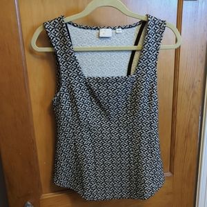 Anthropologie Postage Stamp Knit Tank Top Square NecK Geometric xsmall EUC